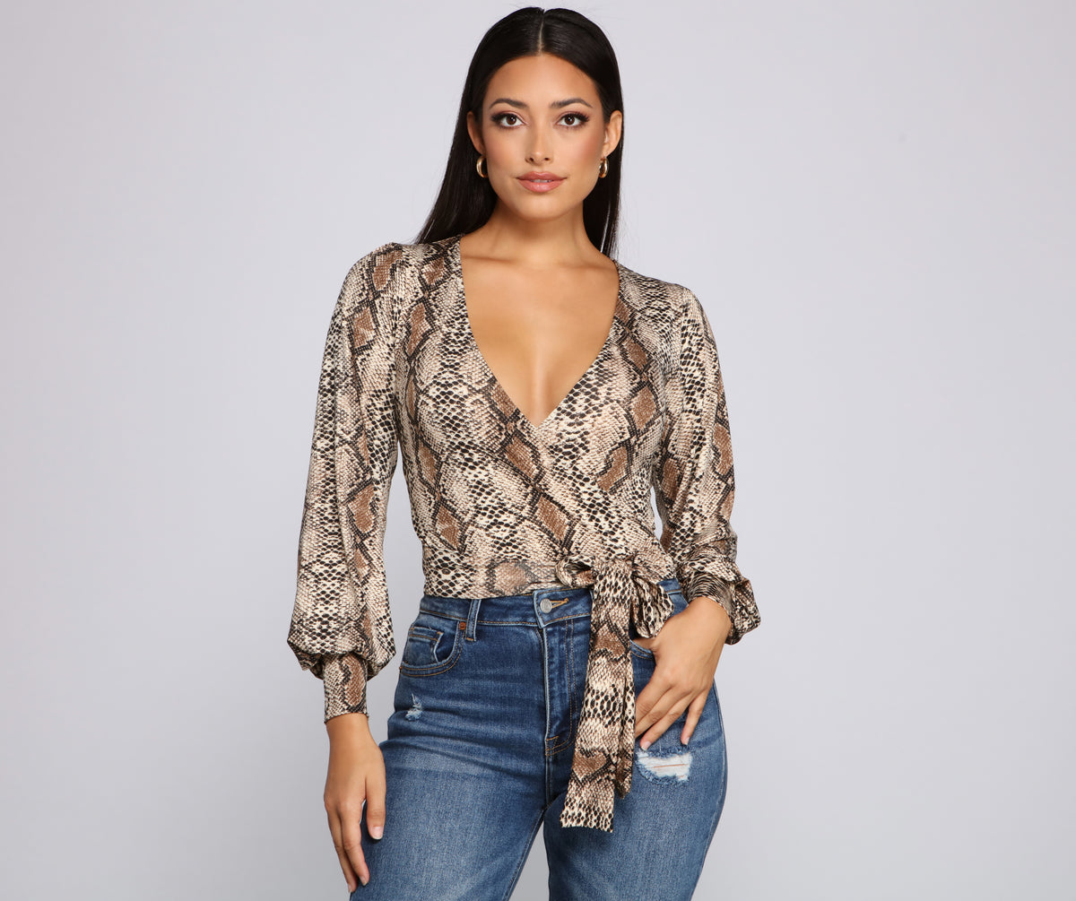 Sassy Style Moves Wrap-Front Top