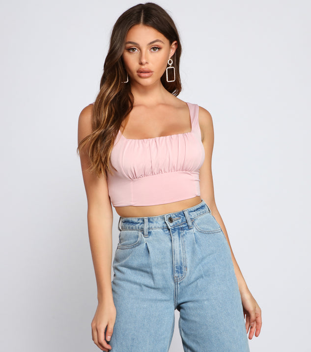 Next Level Ruched Cropped Tank Top & Windsor