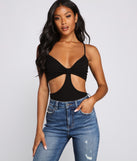 With fun and flirty details, Basic Ribbed Knit Cutout Bodysuit shows off your unique style for a trendy outfit for the summer season!