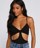 With fun and flirty details, Basic Ribbed Knit Cutout Bodysuit shows off your unique style for a trendy outfit for the summer season!