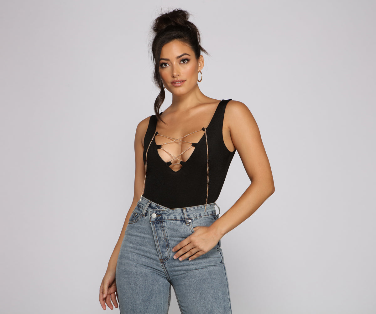 Windsor Sleek And Sultry Lace-Up Bodysuit