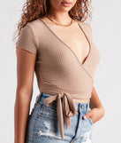 With fun and flirty details, Sittin' Pretty Tie Waist Crop Top shows off your unique style for a trendy outfit for the summer season!