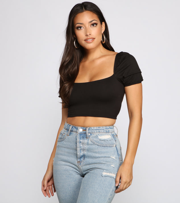 With fun and flirty details, Sealed With Chic Puff Sleeve Crop Top shows off your unique style for a trendy outfit for the summer season!