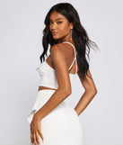 With fun and flirty details, Look At Her Cross Back Crop Top shows off your unique style for a trendy outfit for the summer season!