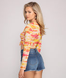 With fun and flirty details, Bold Babe Tie-Dye Mesh Crop Top shows off your unique style for a trendy outfit for the summer season!