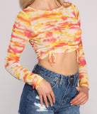 With fun and flirty details, Bold Babe Tie-Dye Mesh Crop Top shows off your unique style for a trendy outfit for the summer season!