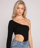 With fun and flirty details, Sleek And Stunning One Shoulder Cutout Bodysuit shows off your unique style for a trendy outfit for the summer season!