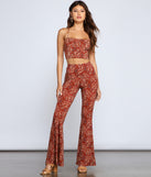 With fun and flirty details, Paisley Chic Lace Up Crop Top shows off your unique style for a trendy outfit for the summer season!