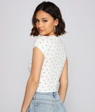 With fun and flirty details, Drawn To You Ruched Floral Crop Top shows off your unique style for a trendy outfit for the summer season!