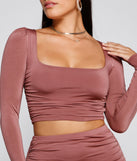 With fun and flirty details, Sleek And Stunning Ruched Crop Top shows off your unique style for a trendy outfit for the summer season!