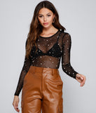 All That Shine Pearl And Rhinestone Bodysuit creates the perfect New Year’s Eve Outfit or new years dress with stylish details in the latest trends to ring in 2023!
