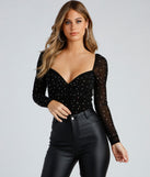 Sparkle Tonight Heat Stone Mesh Bodysuit creates the perfect New Year’s Eve Outfit or new years dress with stylish details in the latest trends to ring in 2023!