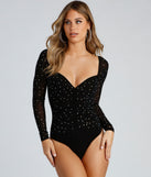 With fun and flirty details, Sparkle Tonight Heat Stone Mesh Bodysuit shows off your unique style for a trendy outfit for the summer season!
