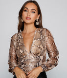 With fun and flirty details, Alluring And Chic Snake Print Top shows off your unique style for a trendy outfit for the summer season!