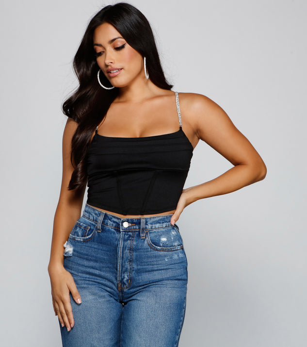 With fun and flirty details, Gleam And Glow Rhinestone Bustier shows off your unique style for a trendy outfit for the summer season!