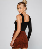 With fun and flirty details, One Sleeve Wonder Knit Bodysuit shows off your unique style for a trendy outfit for the summer season!