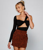 With fun and flirty details, One Sleeve Wonder Knit Bodysuit shows off your unique style for a trendy outfit for the summer season!