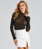 Lady Of Pearl Mock Neck Bodysuit helps create the best bachelorette party outfit or the bride's sultry bachelorette dress for a look that slays!