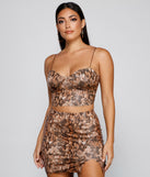 Irresistibly Chic Snake Print Bustier helps create the best bachelorette party outfit or the bride's sultry bachelorette dress for a look that slays!