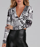 With fun and flirty details, Extra Extra Newspaper Crop Top shows off your unique style for a trendy outfit for the summer season!