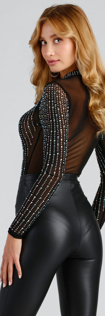 With fun and flirty details, Bling The Glamour Mesh Bodysuit shows off your unique style for a trendy outfit for the summer season!