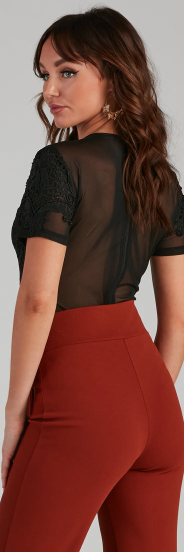 With fun and flirty details, Dark Romance Crochet Mesh Bodysuit shows off your unique style for a trendy outfit for the summer season!