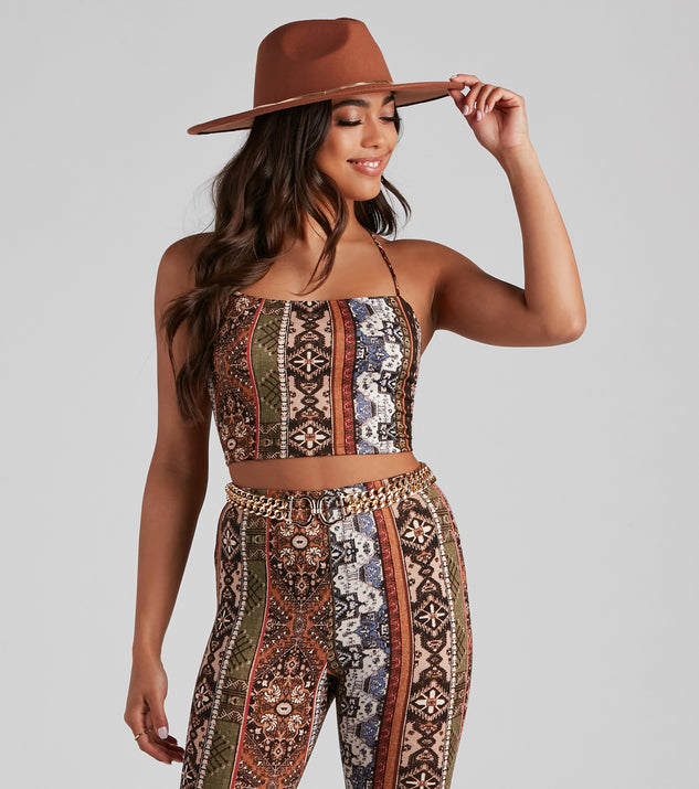 Boho Dreamer Printed Crop Top is a trendy pick to create 2023 festival outfits, festival dresses, outfits for concerts or raves, and complete your best party outfits!