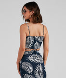 Tropical Palm Leaf Crop Top is a trendy pick to create 2023 festival outfits, festival dresses, outfits for concerts or raves, and complete your best party outfits!