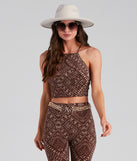 Desert Queen Boho Halter Top is a trendy pick to create 2023 festival outfits, festival dresses, outfits for concerts or raves, and complete your best party outfits!