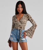 Boho Bell Sleeve Wrap Top is a trendy pick to create 2023 festival outfits, festival dresses, outfits for concerts or raves, and complete your best party outfits!