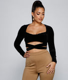 Dress up in A Trendy Look Velvet Crop Top as your going-out dress for holiday parties, an outfit for NYE, party dress for a girls’ night out, or a going-out outfit for any seasonal event!