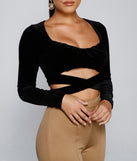 With fun and flirty details, A Trendy Look Velvet Crop Top shows off your unique style for a trendy outfit for the summer season!