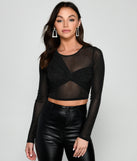 With fun and flirty details, Glitter Goals Sheer Mesh Crop Top shows off your unique style for a trendy outfit for the summer season!