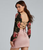 With fun and flirty details, Be Mine Floral Lace Up Crop Top shows off your unique style for a trendy outfit for the summer season!