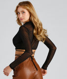 With fun and flirty details, Bold And Chic Collared Mesh Wrap Top shows off your unique style for a trendy outfit for the summer season!