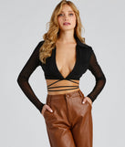 With fun and flirty details, Bold And Chic Collared Mesh Wrap Top shows off your unique style for a trendy outfit for the summer season!