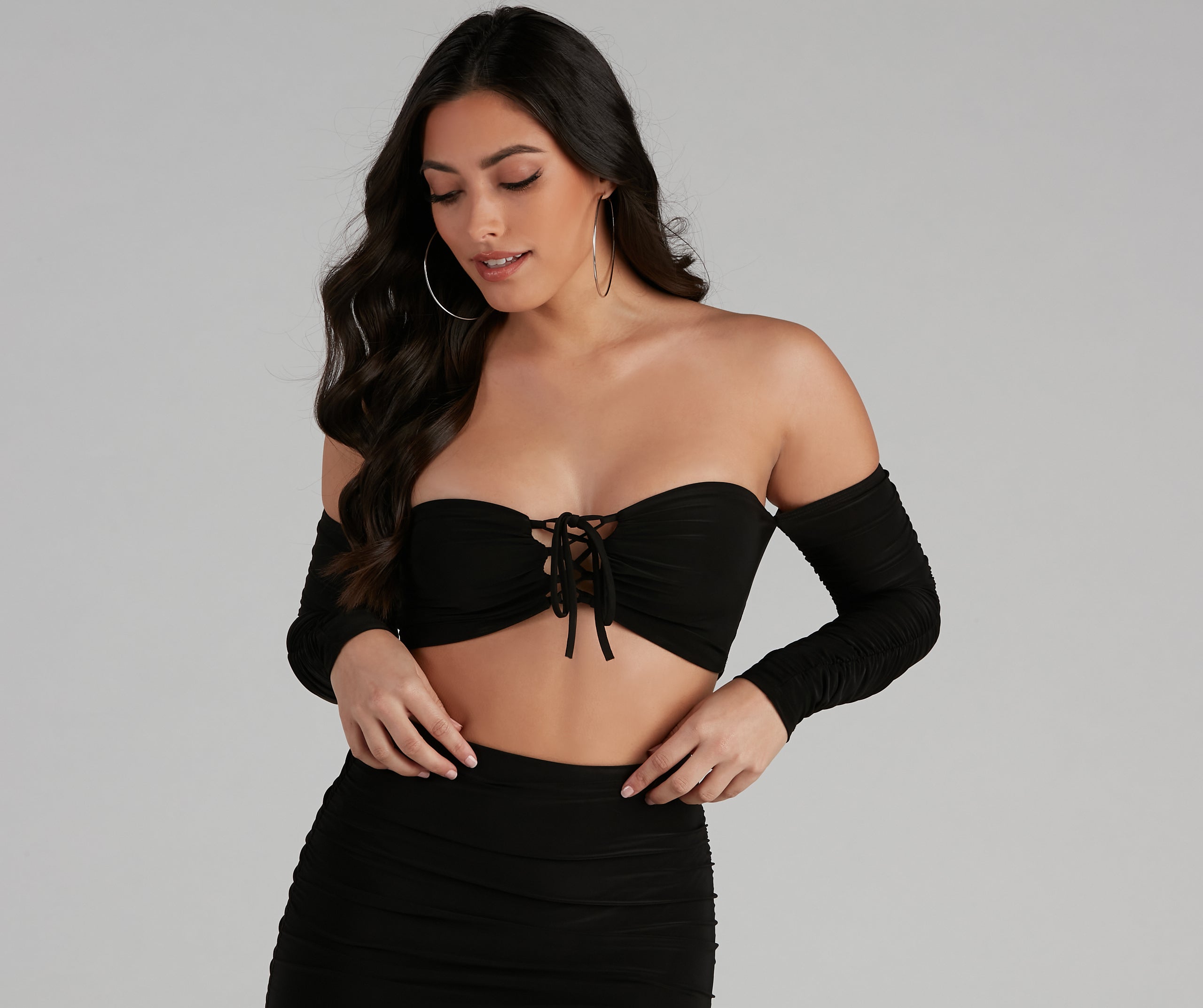 First Look Lace-Up Crop Top | Windsor