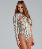 With fun and flirty details, Snake It Under Bust Cutout Bodysuit shows off your unique style for a trendy outfit for the summer season!