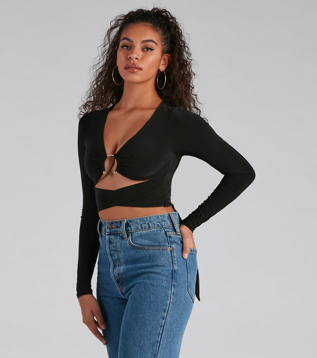 Double Take Cutout Crop Top helps create the best bachelorette party outfit or the bride's sultry bachelorette dress for a look that slays!