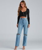 With fun and flirty details, Love You Knot Tie-Front Crop Top shows off your unique style for a trendy outfit for the summer season!