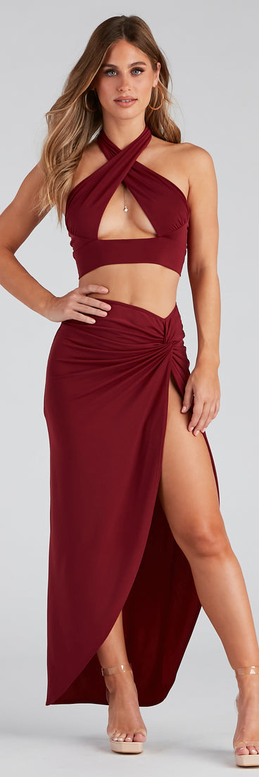 With fun and flirty details, All Night Plunge Halter Top shows off your unique style for a trendy outfit for the summer season!