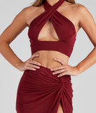 With fun and flirty details, All Night Plunge Halter Top shows off your unique style for a trendy outfit for the summer season!