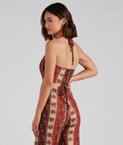 With fun and flirty details, Desert Dreamer Halter Crop Top shows off your unique style for a trendy outfit for the summer season!