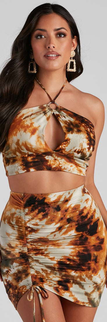 You’ll look stunning in the Bold Babe Tie-Dye Crop Top when paired with its matching separate to create a glam clothing set perfect for a New Year’s Eve Party Outfit or Holiday Outfit for any event!