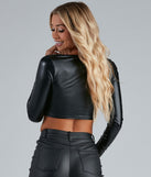 With fun and flirty details, Pretty As A Pearl PU Crop Top shows off your unique style for a trendy outfit for the summer season!
