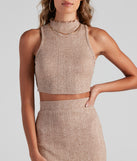 With fun and flirty details, Cozy Day Cable Knit Crop Top shows off your unique style for a trendy outfit for the summer season!