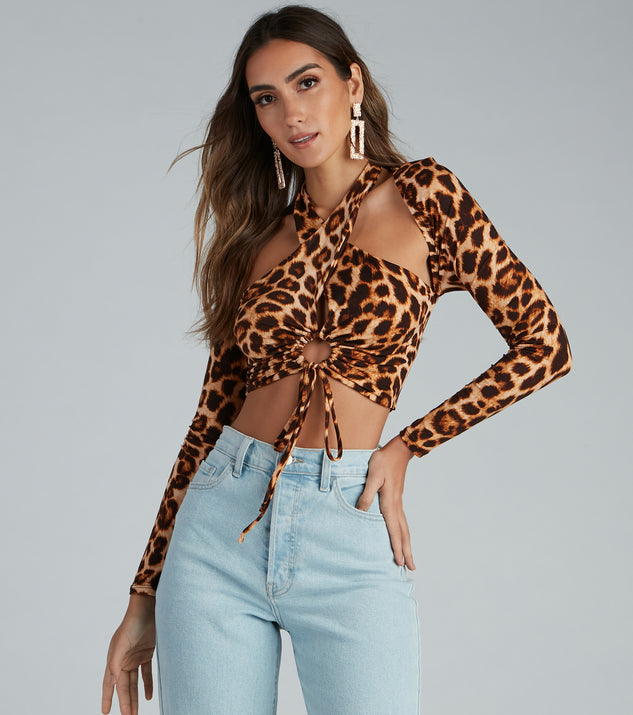 Bold Beauty Leopard Brushed Knit Halter Top creates the perfect New Year’s Eve Outfit or new years dress with stylish details in the latest trends to ring in 2023!