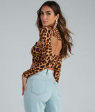 With fun and flirty details, Bold Beauty Leopard Brushed Knit Halter Top shows off your unique style for a trendy outfit for the summer season!