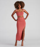 You’ll look stunning in the Spring Sunset Tie-Back Crop Top when paired with its matching separate to create a glam clothing set perfect for parties, date nights, concert outfits, back-to-school attire, or for any summer event!