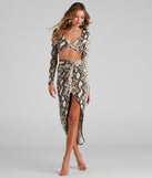 With fun and flirty details, See Ya Later Snake Twist Crop Top shows off your unique style for a trendy outfit for the summer season!